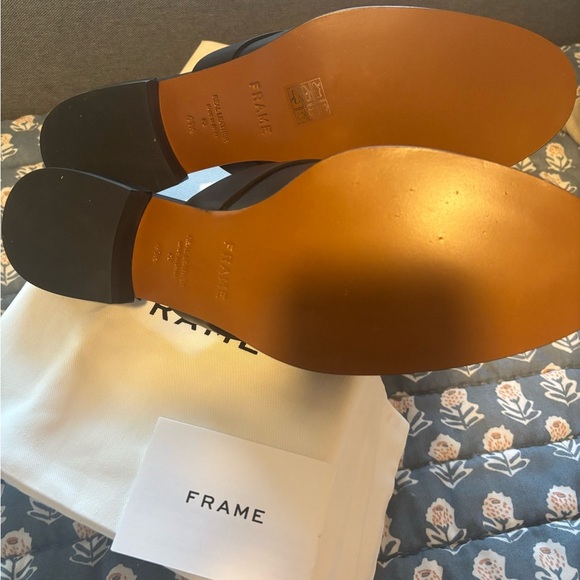 🖤 FRAME Le Sweetzer Leather Loafer Mule – Noir – Size 41.5 (NIB) - Picture 9 of 9